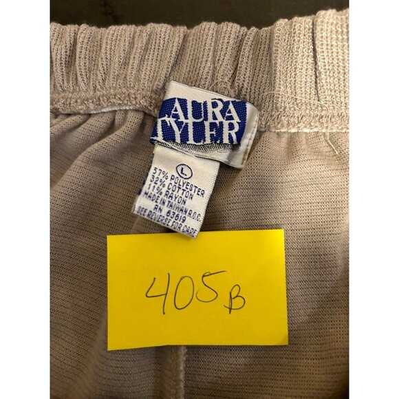 Aura Tyler Lounge Pants Set Elastic Waist Drawstring Beige Size L - Picture 8 of 8